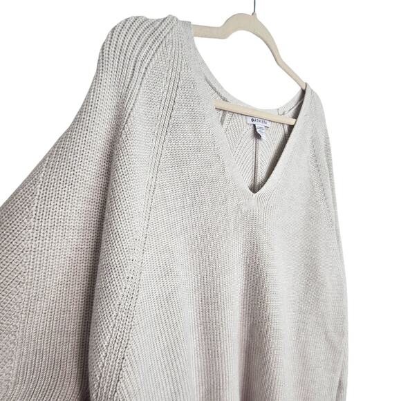 ATHLETA Womens Merino Wool Hanover Refined V-Neck Sweater Size 3X Beige Pullover - Picture 5 of 8